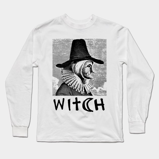 Witch Vintage Illustration / Wicca / Witchcraft / Pagan Long Sleeve T-Shirt by DankFutura